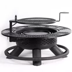 MASTER FORGE 47.24-in W Black Steel Wood-Burning Fire Pit