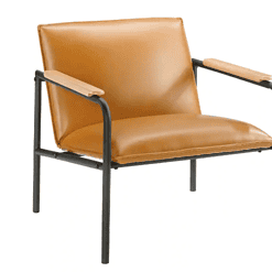 SAUDER Boulevard Cafe Camel Leather-Like Metal Chair