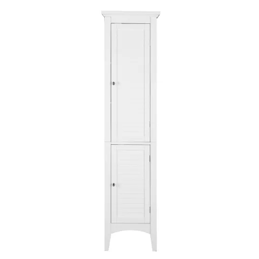 Teamson Home Glancy 15-in W x 63-in H x 13-in D White Mdf Freestanding Linen Cabinet