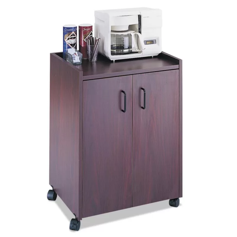 Safco Brown Laminate Base with Laminate Top Rolling Kitchen Cart