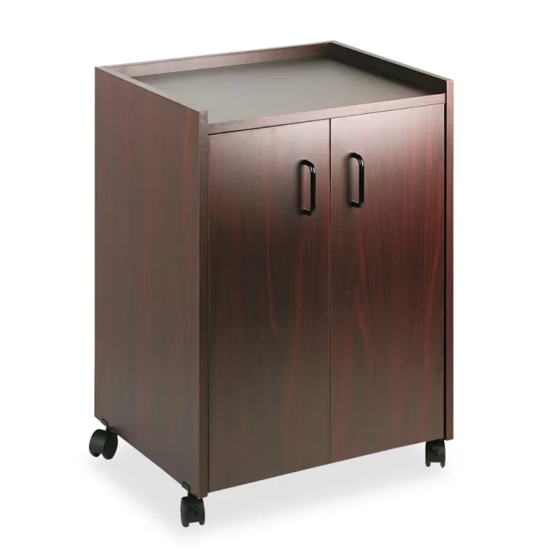 Safco Brown Laminate Base with Laminate Top Rolling Kitchen Cart - Thumbnail 2