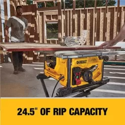 DEWALT DWE7485WS 15 Amp Corded 8-1/4 in. Compact Jobsite Tablesaw with Compact Table Saw Stand