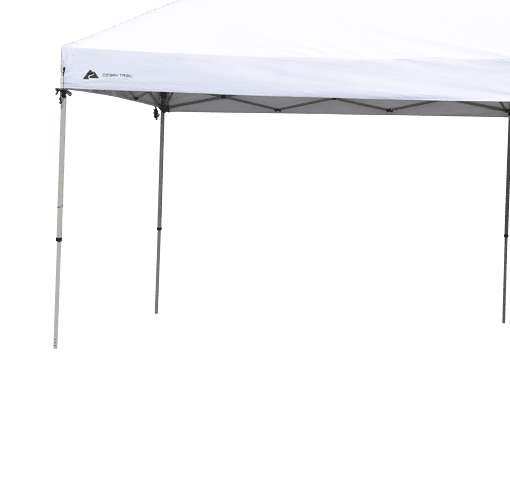 Ozark Trail 20' x 10' Straight Leg (200 Sq. ft Coverage), White, Outdoor Easy Pop up Canopy
