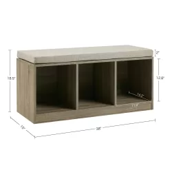 510 Design Dining Entryway Bench Cube Storage Bench with Upholstered Seat Cushion Bedroom Brown