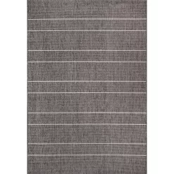 nuLOOM Alaina Casual Stripes Gray 9 ft. x 13 ft. Indoor/Outdoor Patio Area Rug