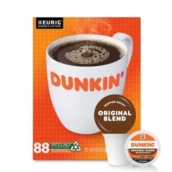 Dunkin' Original Blend Medium Roast Coffee, 88 Count K-Cup Pods