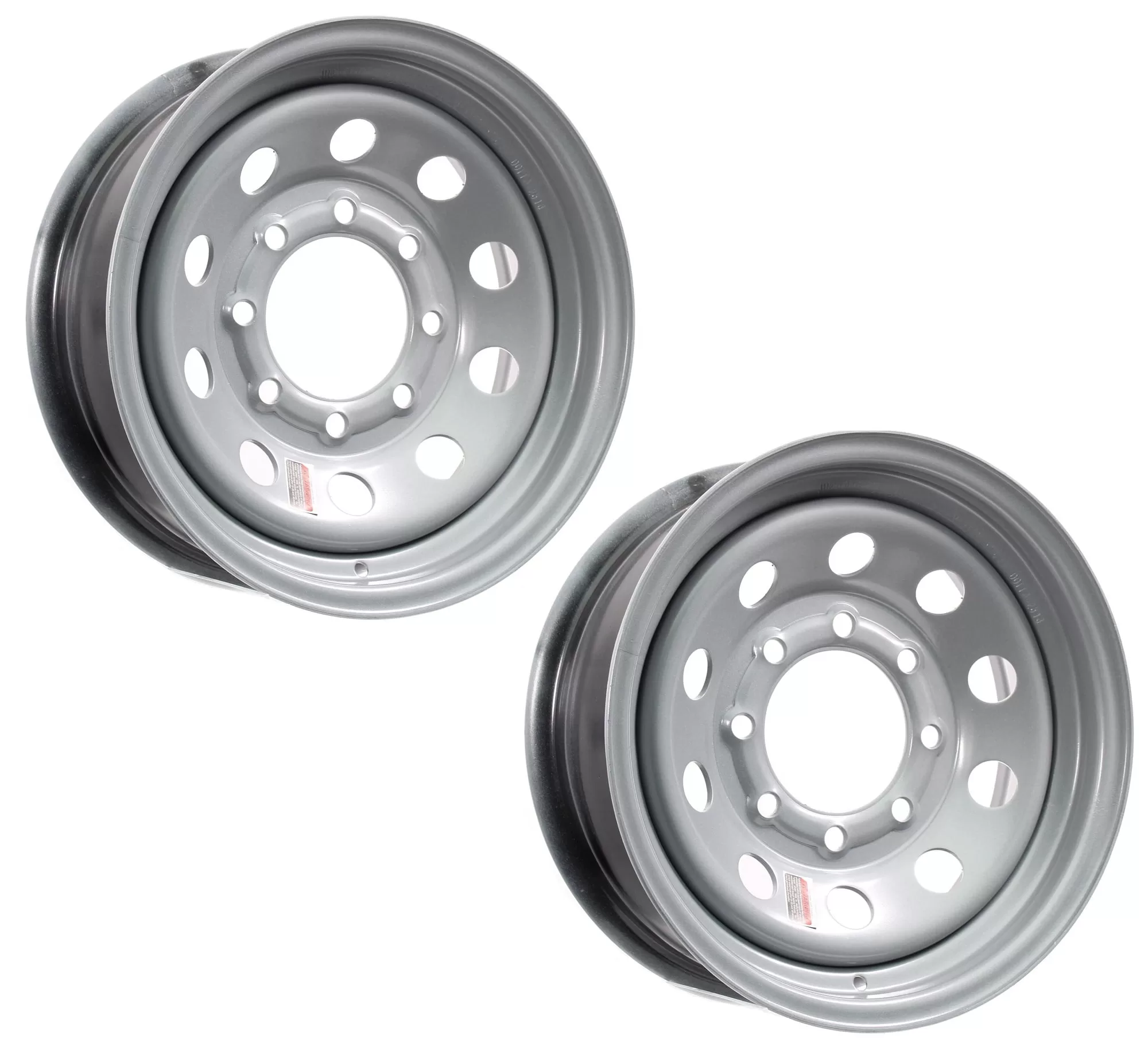 Two Heavy Duty Equipment Trailer Rims Wheels 16 in. 16X6 8H Silver ...