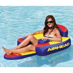 Airhead Bihimi Lounger 2 Pool Float with Backrest & Cup Holders, Multi-color