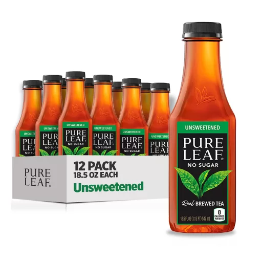 Pure Leaf Iced Tea, Unsweetened Real Brewed Tea, 18.5 Fl Oz (Pack of 12)