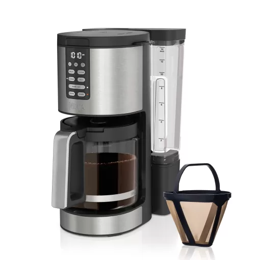 Ninja 14-Cup Black Plastic with Natural Stainless Steel Residential Drip Coffee  Maker - MartDiscover.com