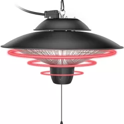 Afoxsos Ceiling-Mounted Heater Black Stainless Steel Patio Heater Ceiling-mount Enclosure