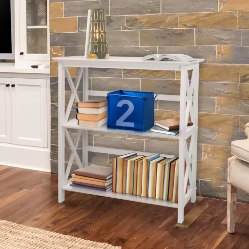 Casual Home 3-Shelf Montego Bookcase, White