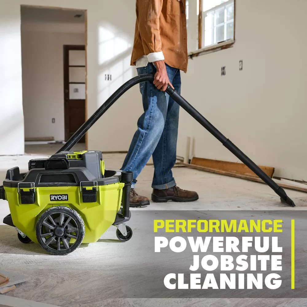 RYOBI PCL735K ONE+ 18V Cordless 6 Gal. Wet Dry Vacuum Kit with 4.0