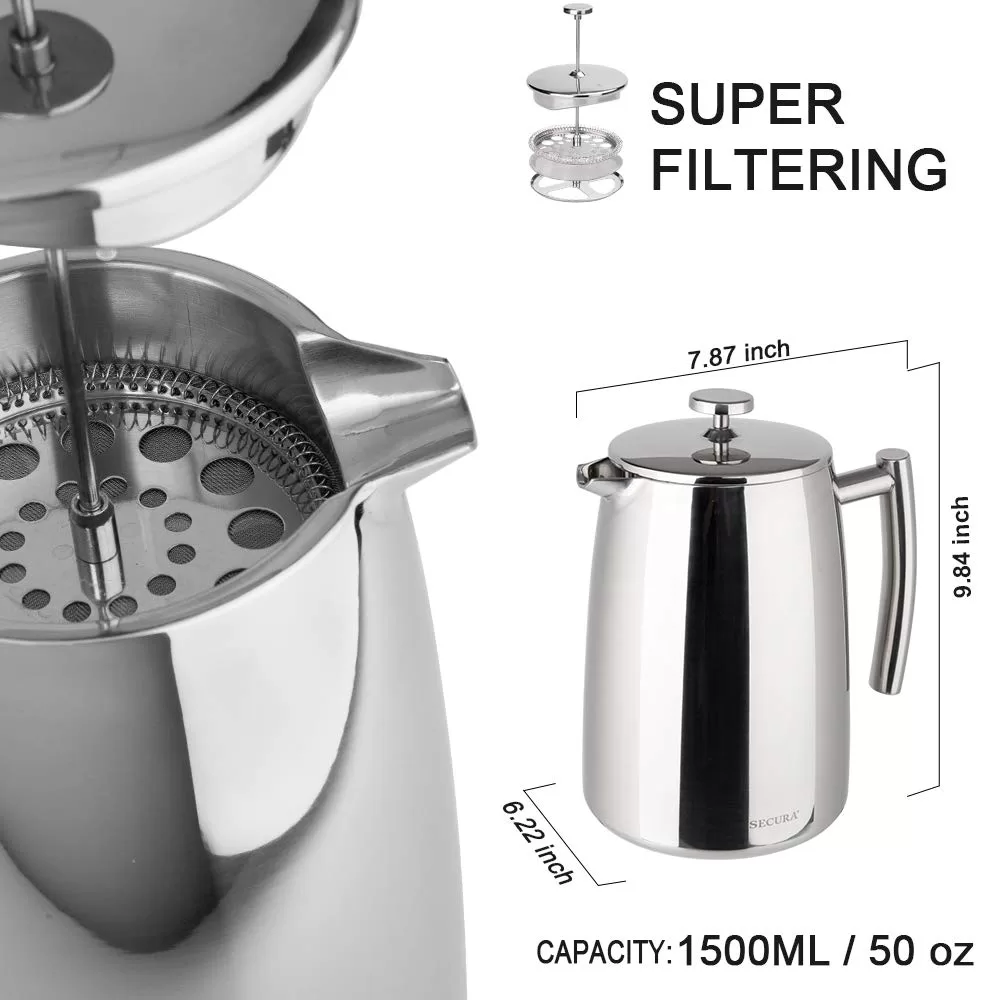 Secura French Press Coffee Maker - Thumbnail 4