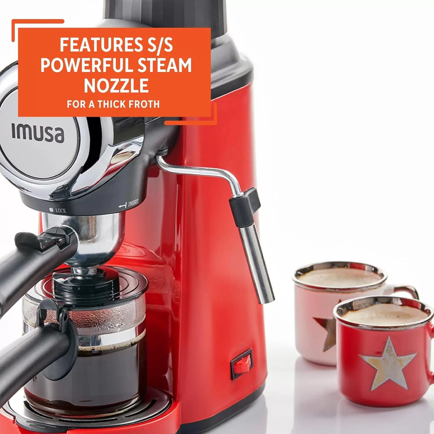 4 cup red coffee maker Drip-filter Coffee Machine Retro-Style Red Glossy main image 1