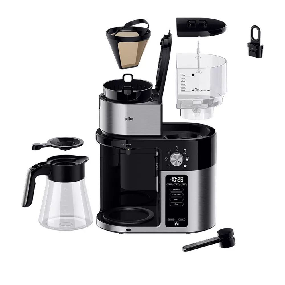 Braun MultiServe Plus 10-Cup Pod Free Drip Coffee Maker, 7 Brew Sizes / Hot & Cold Brew, KF9250BK