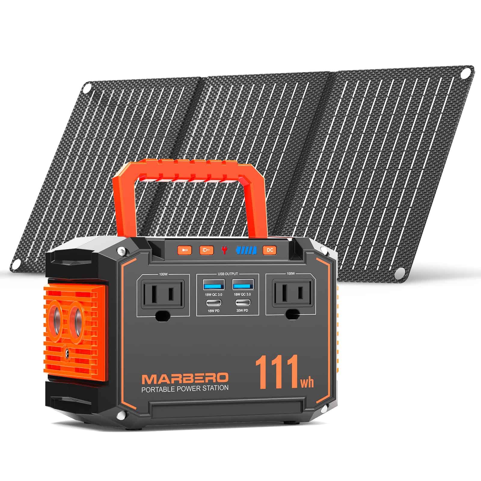 MARBERO 150W Peak Solar Generator with 30W Solar Panel 111Wh Camping  Portable Power Station 110V Power Bank - MartDiscover.com
