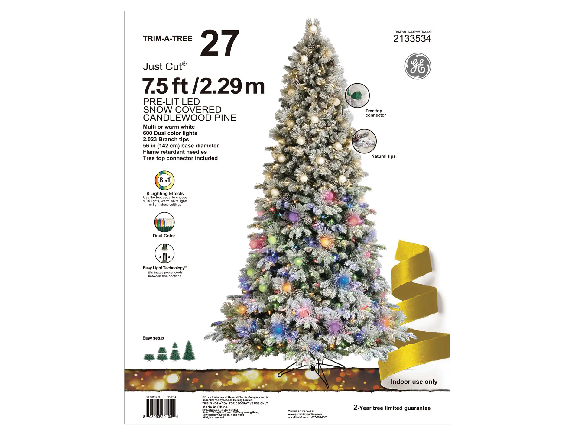 GE Candlewood Pine Christmas Tree - Thumbnail 5