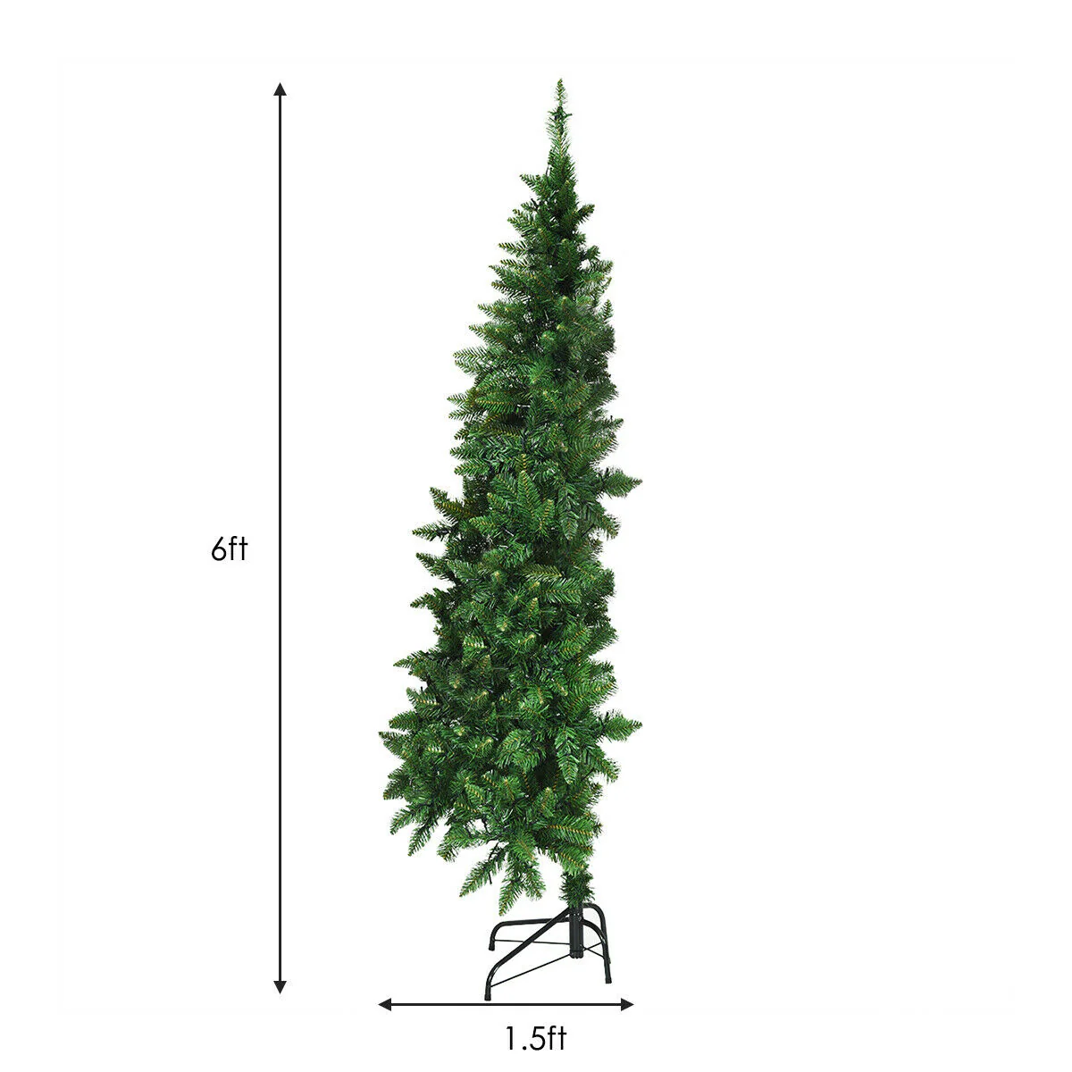 WELLFOR Half Tree Artificial Christmas Tree - Thumbnail 3