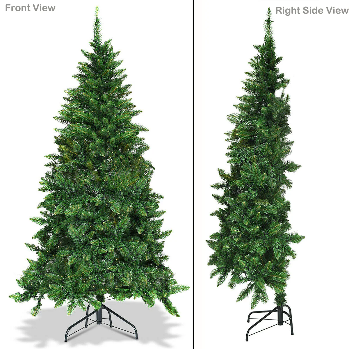 WELLFOR Half Tree Artificial Christmas Tree - Thumbnail 2