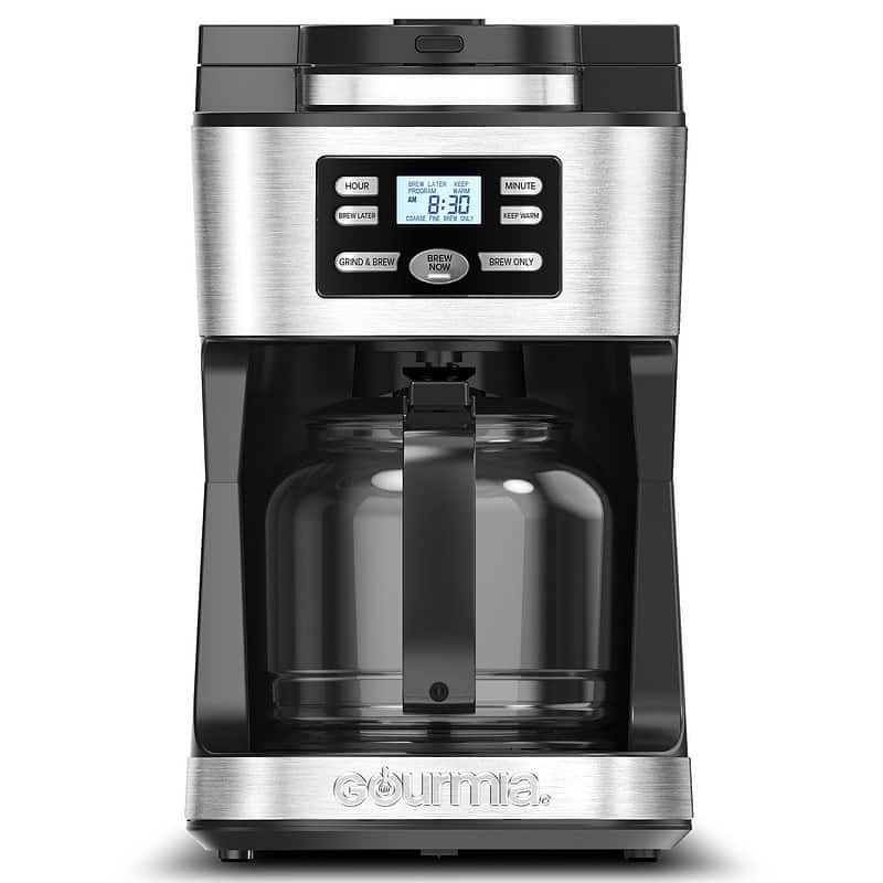 Gourmia 12-Cup Grind & Brew Coffee Maker with Integrated Grinder Black, New  - MartDiscover.com