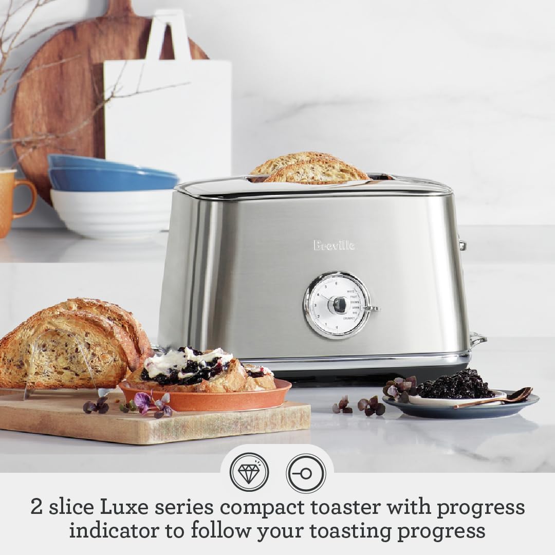 The Luxe Toast Select 2 Slice Toaster BTA735BST