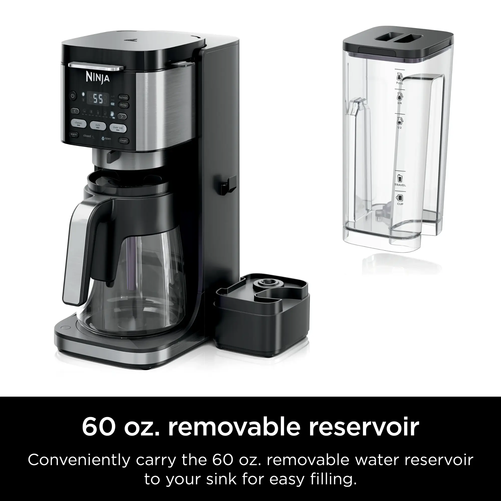 Ninja - DualBrew Hot & Iced Coffee Maker, Single-Serve, compatible with K- Cups & 12-Cup Drip Coffee Maker - Black/Stainless Steel - MartDiscover.com