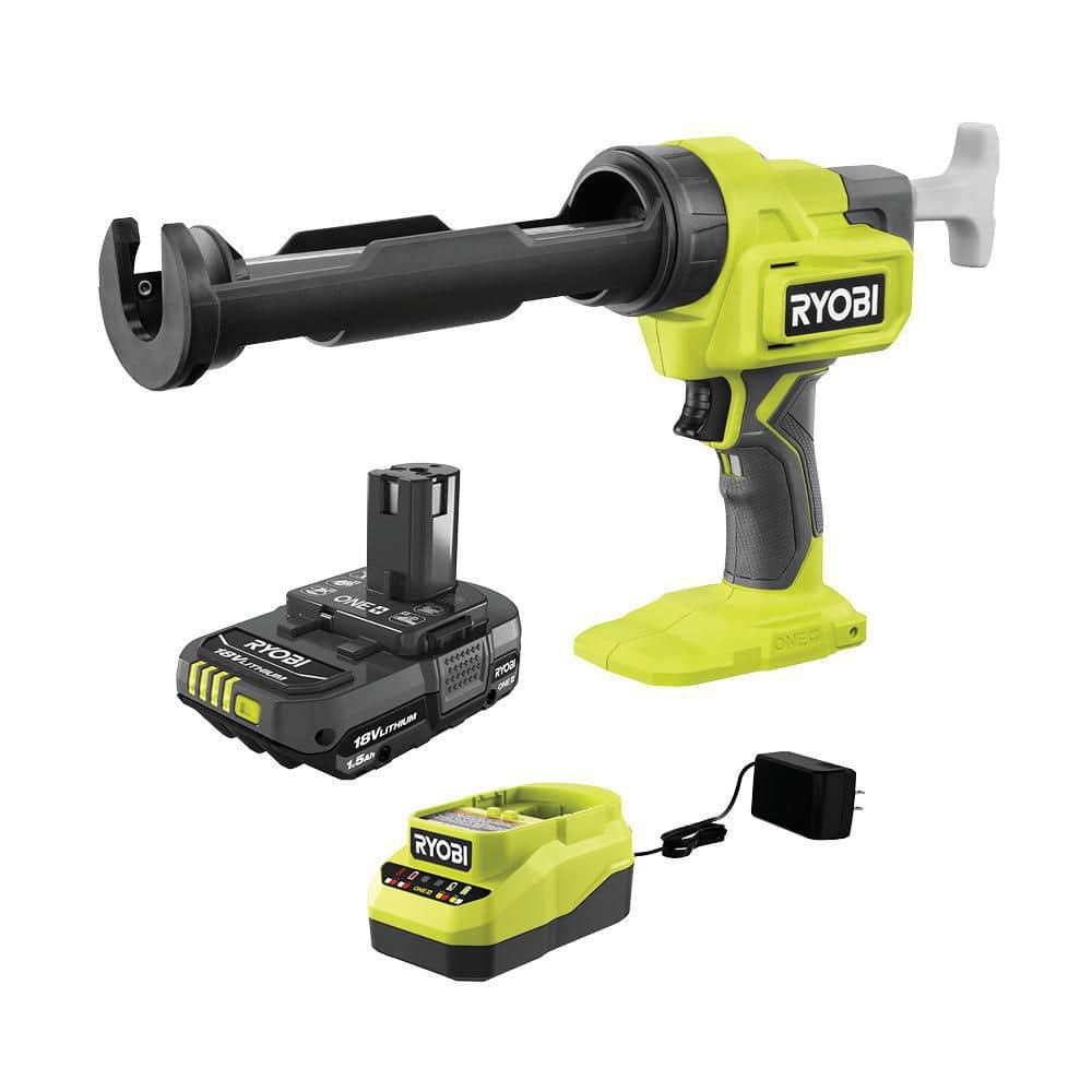 RYOBI ONE+ 18V Cordless 10 oz. Caulk & Adhesive Gun Kit with 1.5