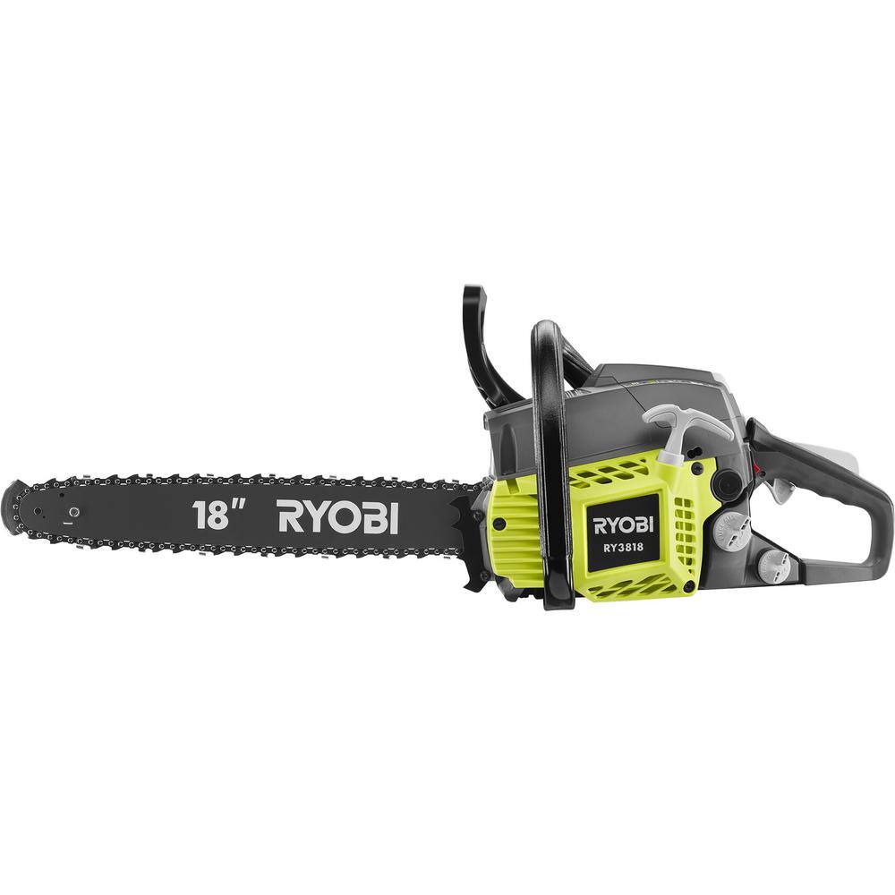 RYOBI 18 in. 38cc 2-Cycle Gas Chainsaw with Heavy-Duty Case
