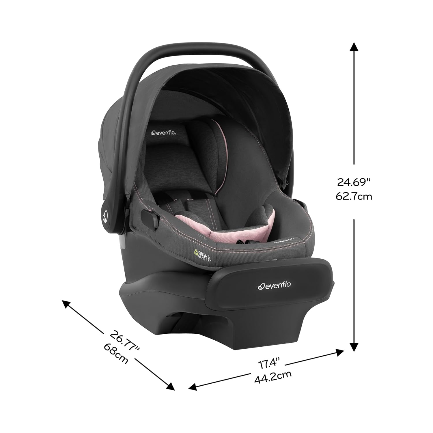 Evenflo Pivot Modular Travel System Evenflo LiteMax DLX Infant Car Seat Base  With SafeZone Load Leg - Black (New)