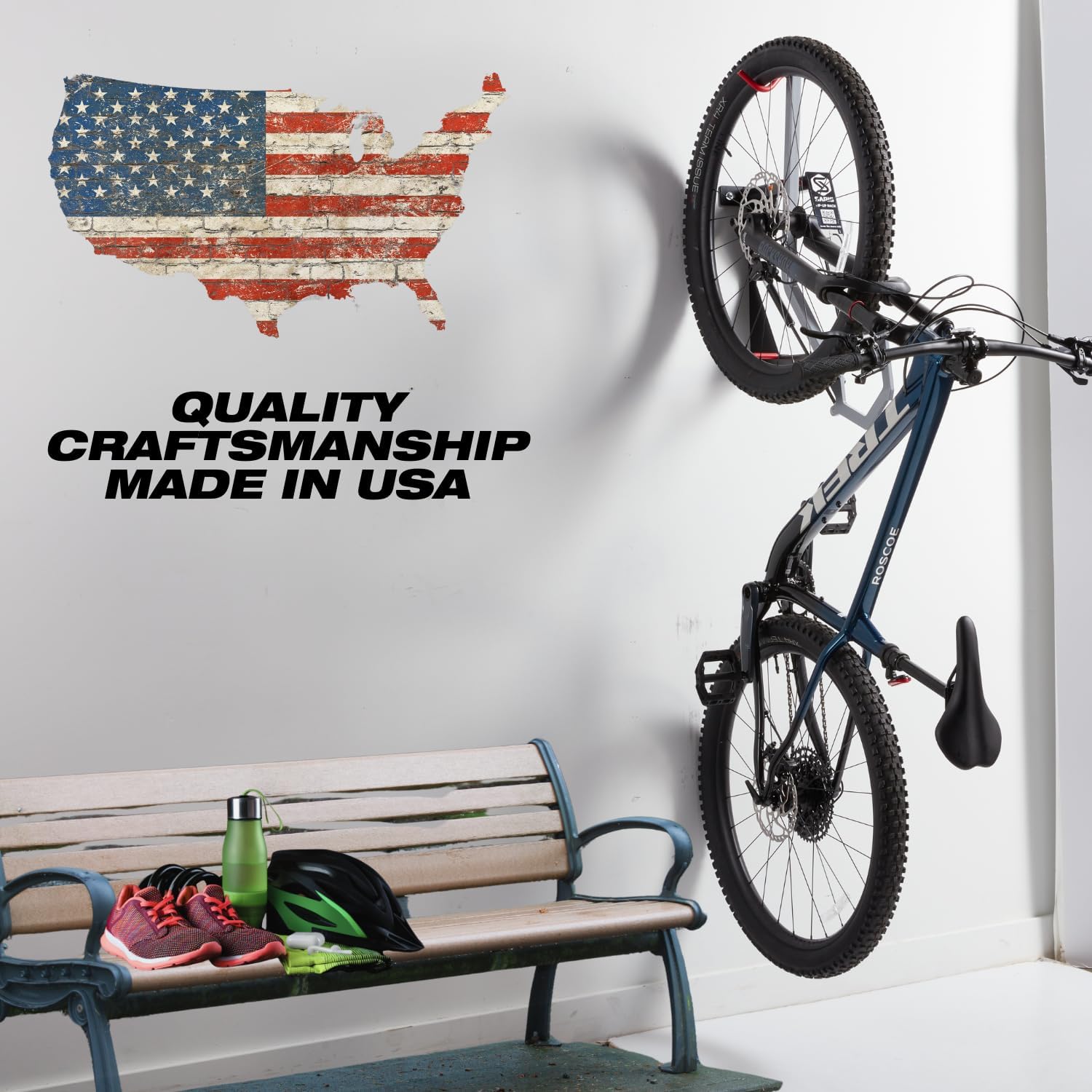 Saris Tip-Up Lift-Assist Bike Rack – Vertical Wall-Mounted Bike Storage ...
