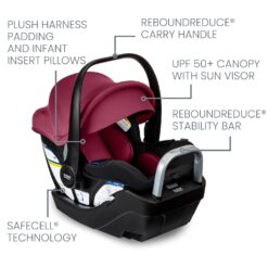 Britax Willow S Infant Car Seat with Alpine Base, ClickTight Technology,  Rear Facing Car Seat with RightSize System, Ruby Onyx - MartDiscover.com