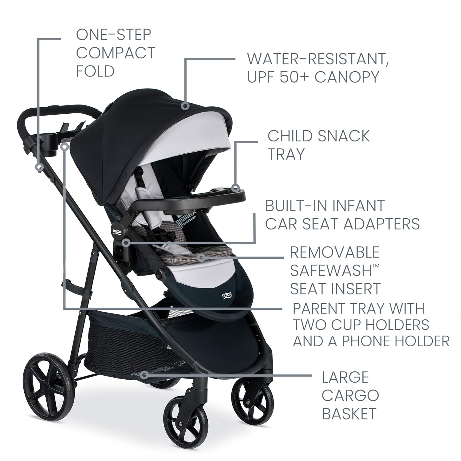 Britax Willow Brook S+ Travel System - Glacier Onyx