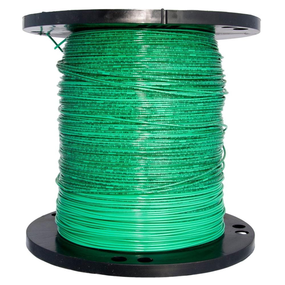 Southwire 2500-ft 14 -AWG Green Stranded Copper THHN wire ( By-the-roll ...