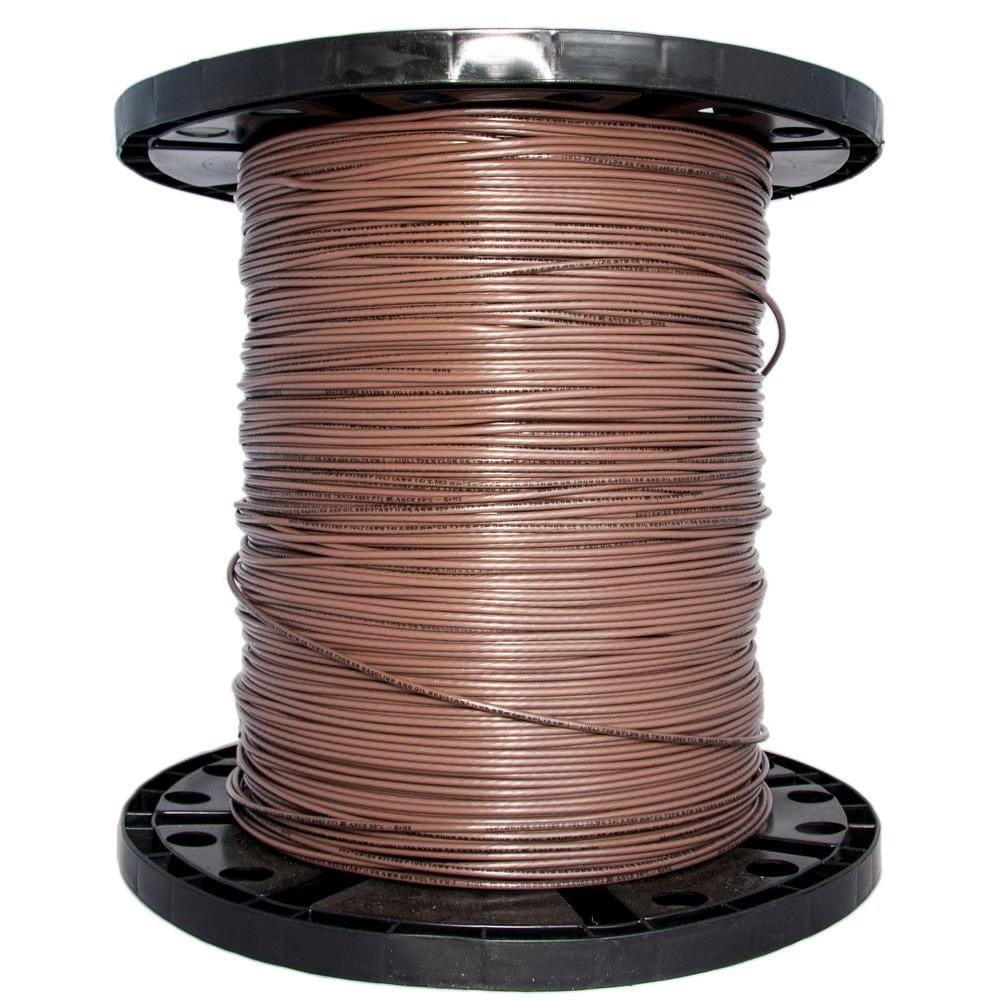 Southwire 2500-ft 12 -AWG Brown Stranded Copper THHN wire ( By-the-roll ...