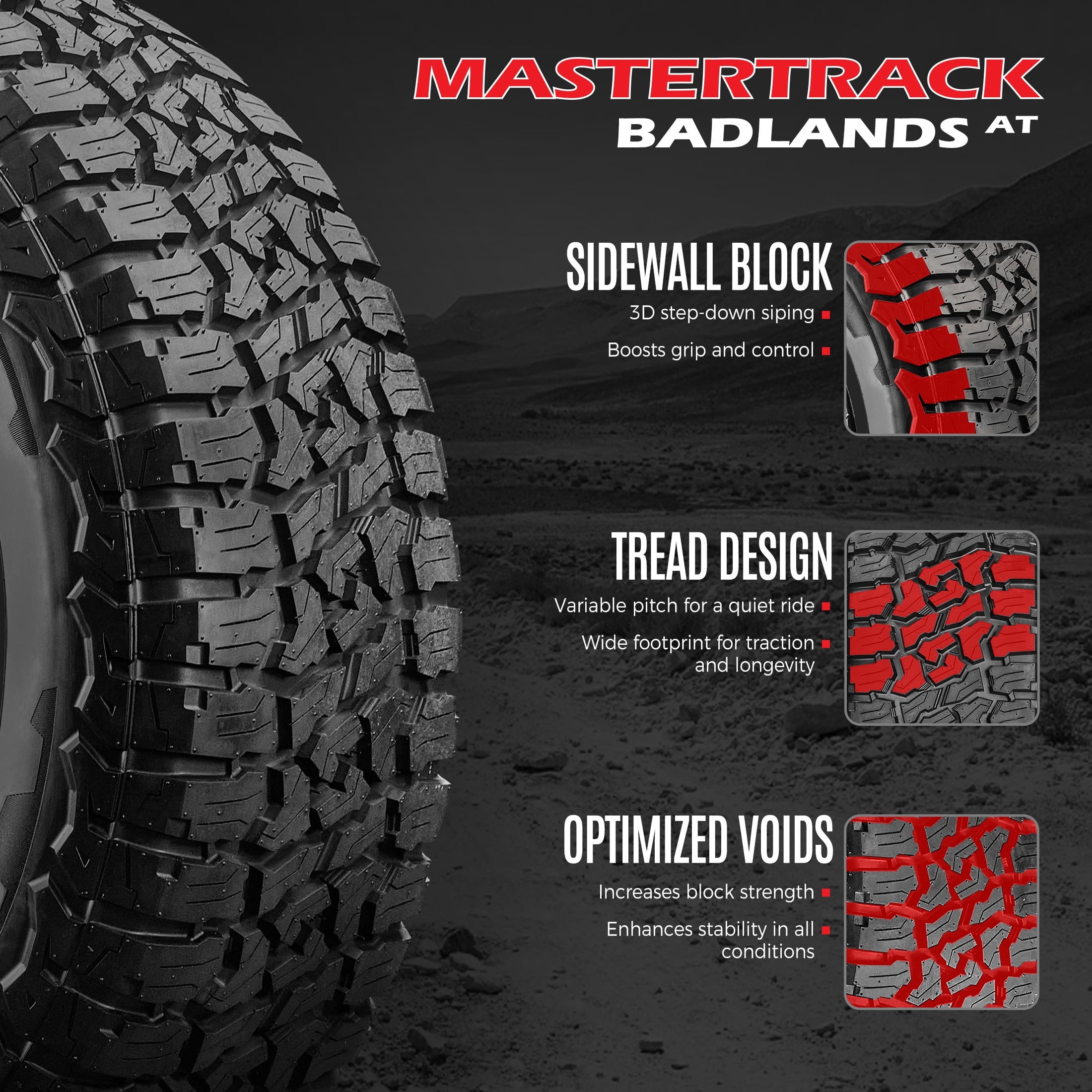 Mastertrack BADLANDS AT All Terrain LT225/75R16 225/75R16 10 Ply
