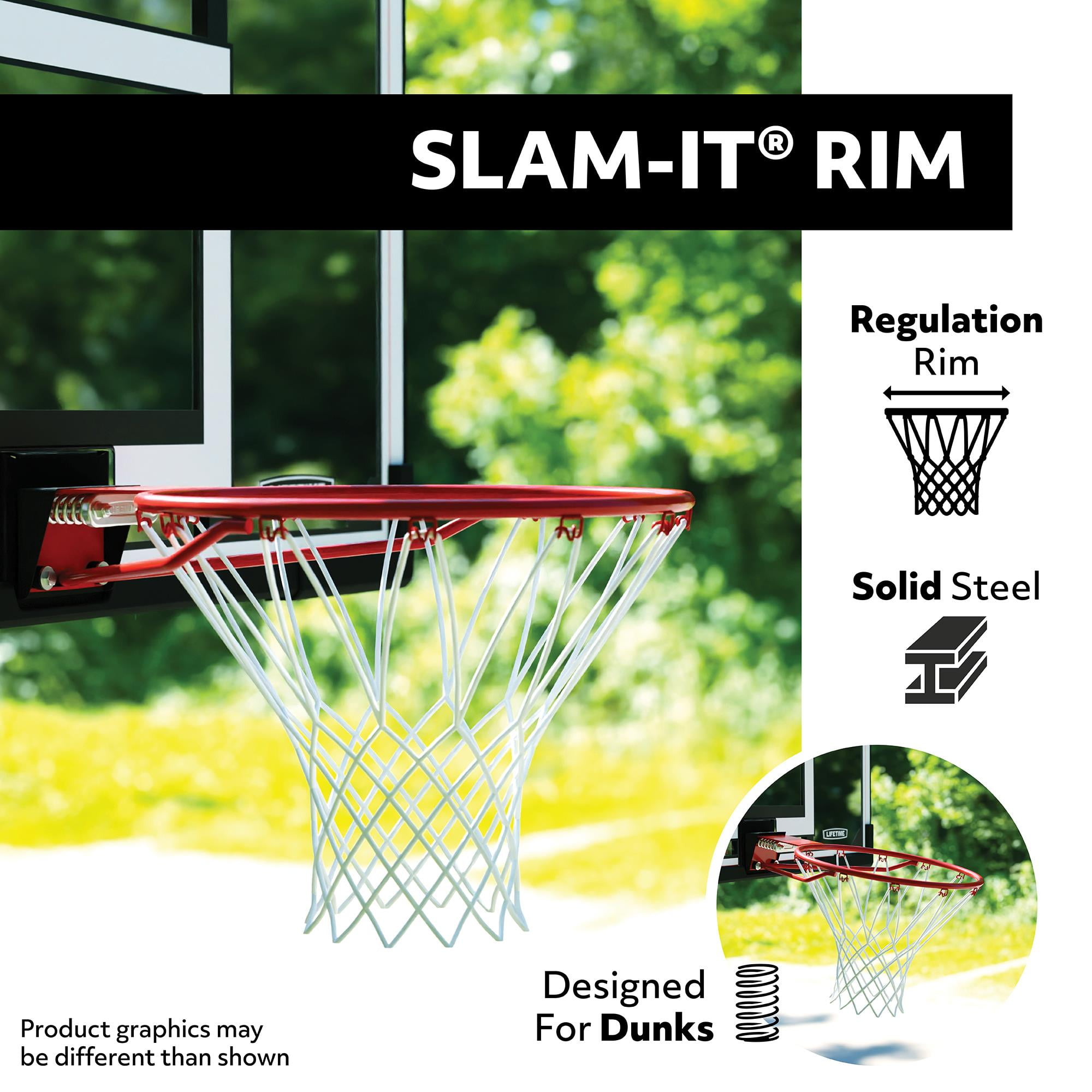 Lifetime 44-Inch Shatterproof Portable Basketball Hoop with Telescoping ...